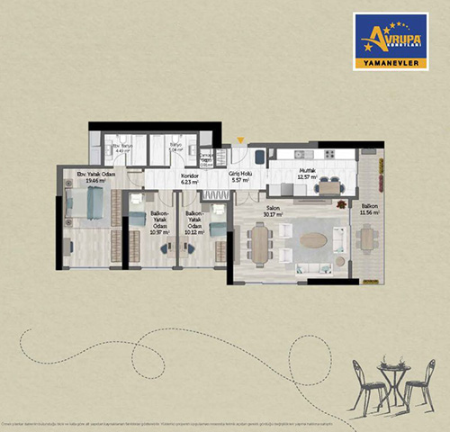 Abalpha brokerage 3+1 E Daire Planı