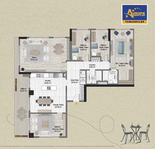 Abalpha brokerage 4+1 C Daire Planı
