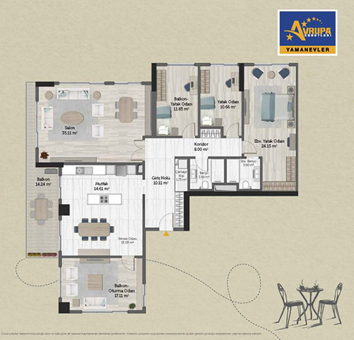 Abalpha brokerage 4+1 C1 Daire Planı