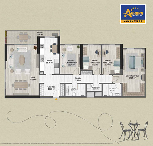Abalpha brokerage 4+1 D Daire Planı